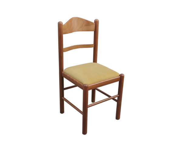 Καρέκλα 5001-Σm CF ξύλινη σε χρώμα ανιγκρέ 42x42x89 με στρογγυλό πόδι ύφασμα μουσταρδί