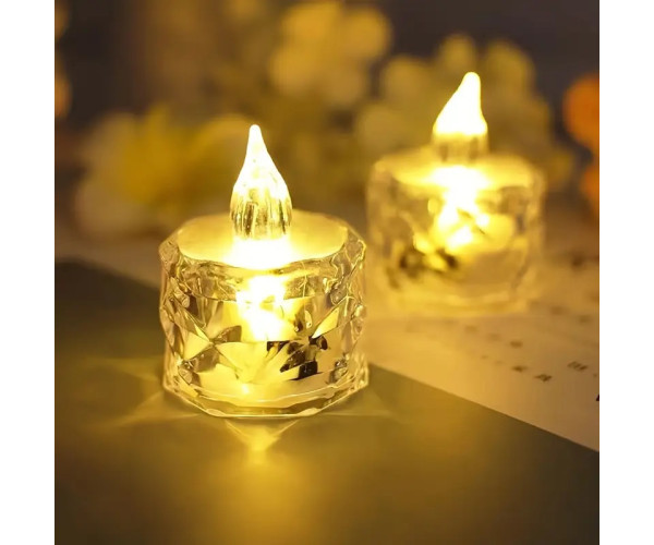 Κεράκι Led τύπου ρεσώ διάφανο με μπαταρία