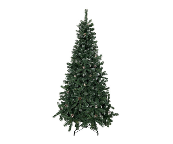 Χριστουγεννιάτικο δέντρο σε παραδοσιακή γραμμή χιονισμένο (painted snow) με κουκουνάρια ύψους 1,80m