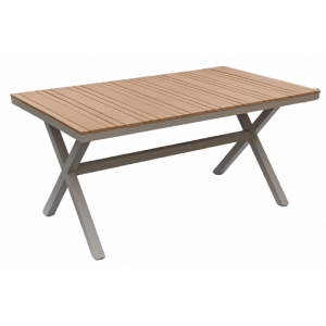 LOISE-T τραπέζι κήπου αλουμινίου ΜΟΚΑ polywood TEAK, 90x150xh75