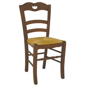 VALENTINA καρέκλα κουζίνας ξύλινη χρώμα ΚΑΡΥΔΙ, 42x49x86