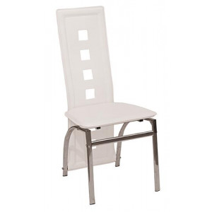 PLANET καρέκλα μεταλλική με τεχνόδερμα ΕΚΡΟΥ, 45x51x103