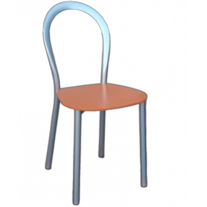 LOTUS-304 καρέκλα μεταλλική ΣΑΤΙΝΕ με κάθισμα ξύλο ΠΟΡΤΟΚΑΛΙ, 40x52x84