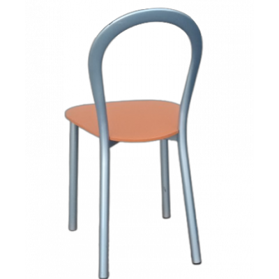 LOTUS-304 καρέκλα μεταλλική ΣΑΤΙΝΕ με κάθισμα ξύλο ΠΟΡΤΟΚΑΛΙ, 40x52x84