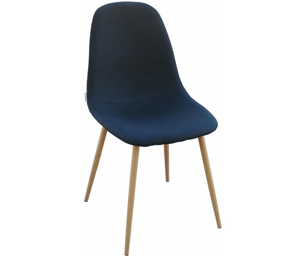 LINA καρέκλα μεταλλική ΞΥΛΟ ΦΥΣΙΚΟ με ταπετσαρία ύφασμα ΜΑΥΡΟ, 45x53x85