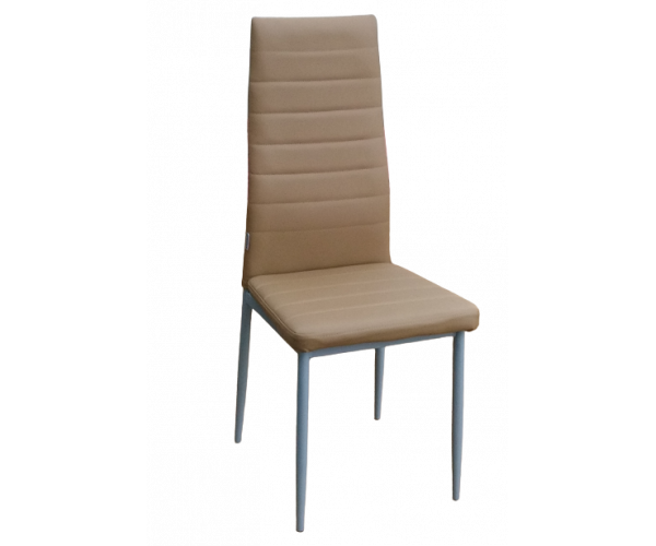 EVI-S καρέκλα μεταλλική σατινέ με ταπετσαρία δερματίνη ΜΟΚΑ, 42x49x98