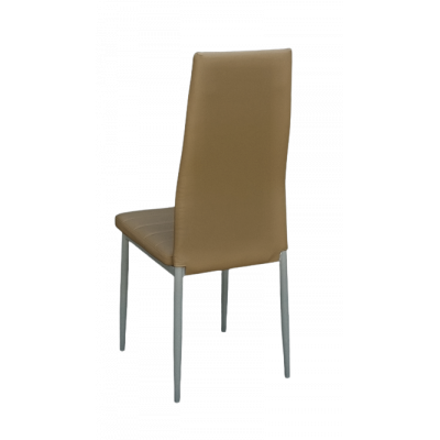 EVI-S καρέκλα μεταλλική σατινέ με ταπετσαρία δερματίνη ΜΟΚΑ, 42x49x98