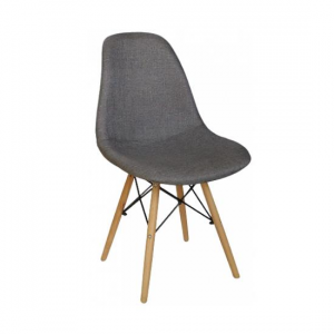 KEAMES-CH-FA-W καρέκλα ξύλινη με ταπετσαρία ύφασμα ΓΚΡΙ, 47x52x84