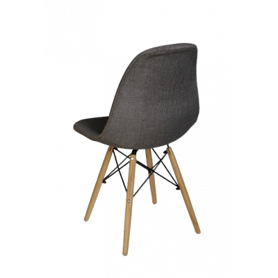 KEAMES-CH-FA-W καρέκλα ξύλινη με ταπετσαρία ύφασμα ΓΚΡΙ, 47x52x84