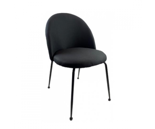 ROMILDA καρέκλα μεταλλική ΜΑΥΡΗ με ταπετσαρία ύφασμα ΜΑΥΡΟ, 50x52x82