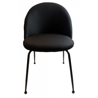 ROMILDA καρέκλα μεταλλική ΜΑΥΡΗ με ταπετσαρία ύφασμα ΜΑΥΡΟ, 50x52x82