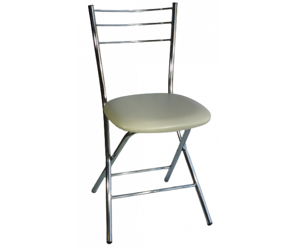 CLEO καρέκλα πτυσσόμενη ΔΕΡΜ. ΕΚΡΟΥ, 38x50x83