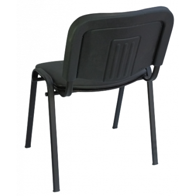 ISO καρέκλα επισκέπτη σκελετός ΜΑΥΡΟΣ κάθισμα ΔΕΡΜΑΤΙΝΗ ΜΑΥΡΗ, 53x42x80