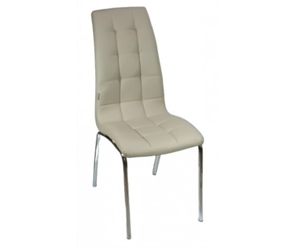 MELVA καρέκλα χρωμίου με ταπετσαρία δερματίνη MOKA, 41x55x99