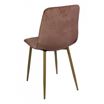 GOVU καρέκλα μεταλλική ΞΥΛΟ ΦΥΣΙΚΟ με ταπετσαρία ύφασμα ΣΑΠΠΙΟ ΜΗΛΟ, 42x48x86