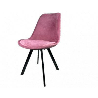 BERG-FA-METAL καρέκλα μεταλλική ΜΑΥΡΗ με ταπετσαρία ύφασμα ΣΑΠΙΟ ΜΗΛΟ, 48x65x83