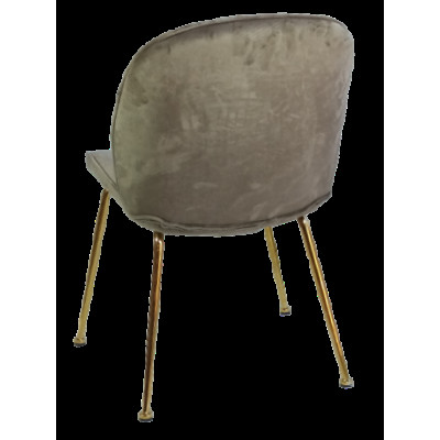 CAROL-CH καρέκλα μεταλλική ΧΡΥΣΟ με ταπετσαρία ύφασμα ΓΚΡΙ, 51x65x83