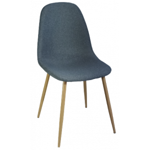 LINA καρέκλα μεταλλική ΞΥΛΟ ΦΥΣΙΚΟ με ταπετσαρία ύφασμα ΓΚΡΙ, 45x53x85