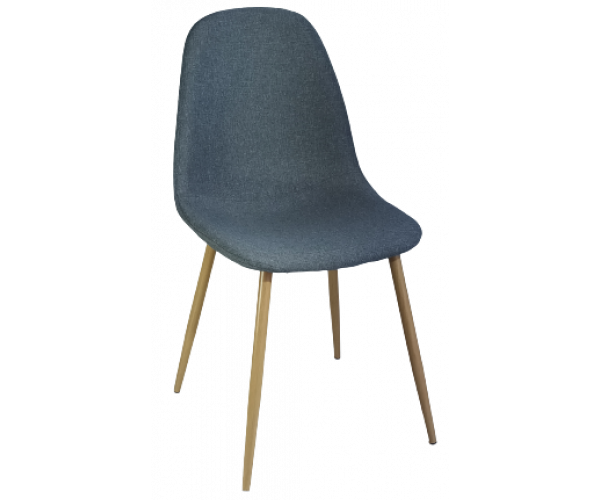 LINA καρέκλα μεταλλική ΞΥΛΟ ΦΥΣΙΚΟ με ταπετσαρία ύφασμα ΓΚΡΙ, 45x53x85