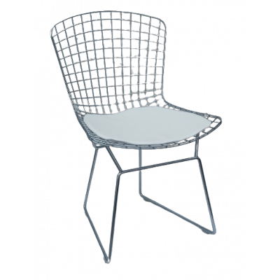 BERTOYA-CH καρέκλα μεταλλική ΧΡΩΜΙΟΥ με ΜΑΞΙΛΑΡΙ, 52x60xH80 