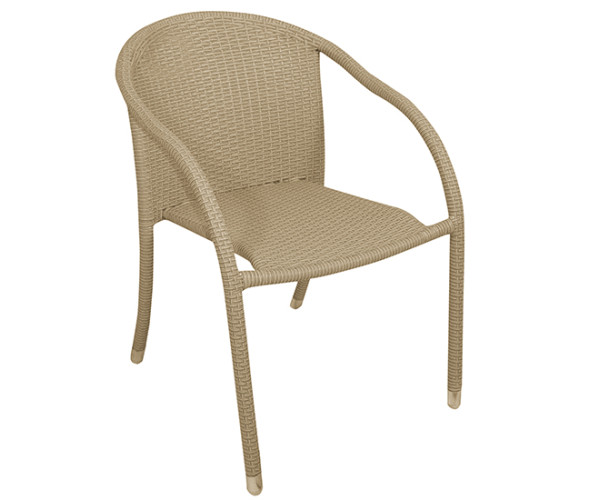 MCR-105 πολυθρόνα κήπου αλουμινίου wicker ΕΚΡΟΥ, 56x55x81