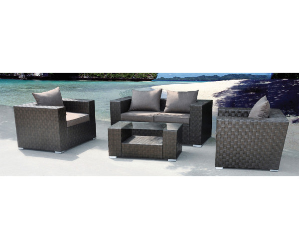 SIERRA σετ κήπου αλουμινίου με wicker ΓΚΡΙ, Π88x89x91 / Κ148x89x91 / Τ122x61x40 SIERRA σετ κήπου αλουμινίου με wicker ΓΚΡΙ, Π88x89x91 / Κ148x89x91 / Τ122x61x40