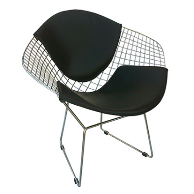 BERTOYA-ARMS πολυθρόνα μεταλλική ΧΡΩΜΙΟΥ με ΜΑΞΙΛΑΡΙ, 82x66xH82