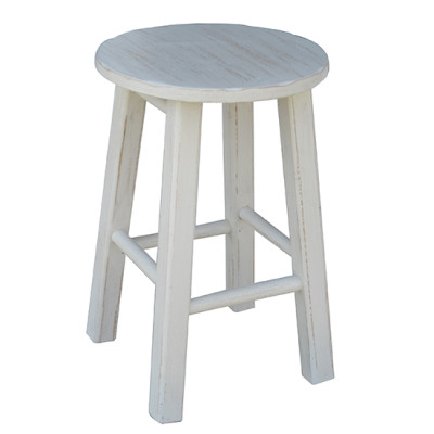 ΣΚΑΛΙΣΤΟ-Η50 σκαμπό χαμηλό ξύλινο ΠΑΤΙΝΑ ΛΕΥΚΗ / 30x30xH50