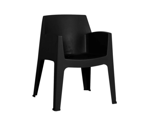 STONE πολυθρόνα polypropylene ΜΑΥΡΗ, 57x58x82