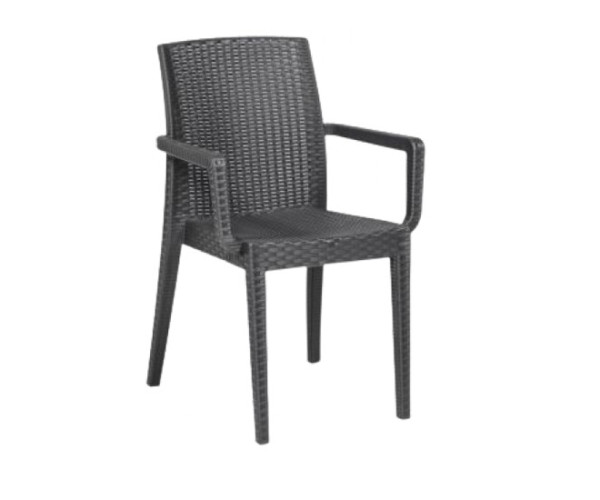 SIENA-A-07297 πολυθρόνα κήπου polypropylene ΑΝΘΡΑΚΙ, 54x58x86