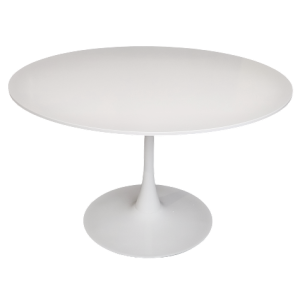 SIMPLE τραπέζι μεταλλικό με επιφάνεια mdf ΛΕΥΚΟ, Φ120xh75