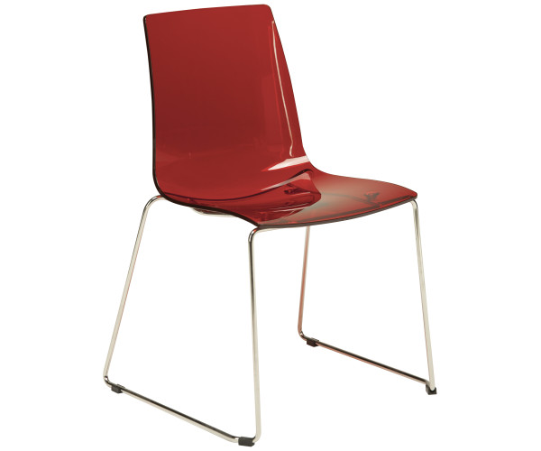 LOLLIPOP SLITTA καρέκλα polycarbonate ΔΙΑΦ. KOKKINO, 48x54x87h