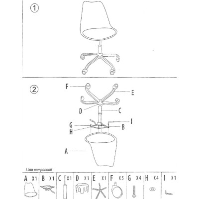 BERG-OF καρέκλα γραφείου pp ΛΕΥΚΗ / 51x55xH78-88