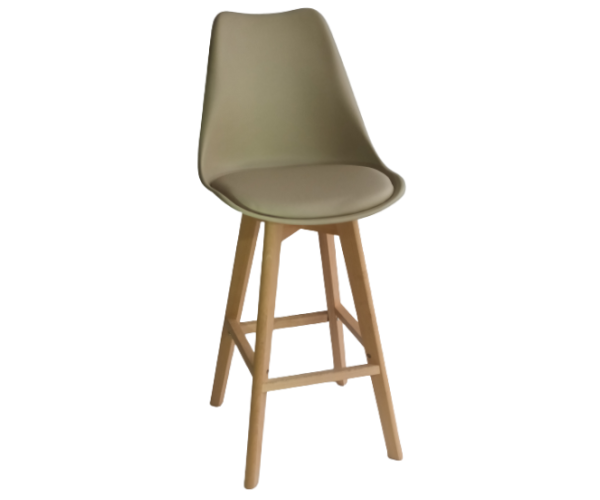 BERG-STOOL σκαμπό ψηλό ξύλο pp ΜΟΚΑ, 49x54xH106/67