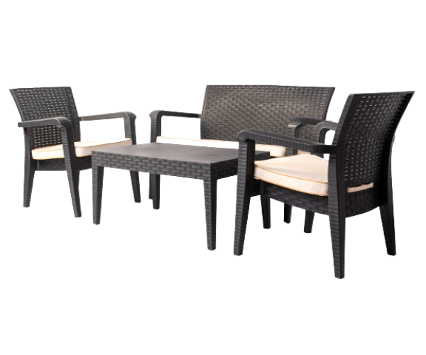 ALASKA-SET σετ κήπου polypropylene ΑΝΘΡΑΚΙ, 71x60x81+127x60x81+90x55x45 ALASKA-SET σετ κήπου polypropylene ΑΝΘΡΑΚΙ, 71x60x81+127x60x81+90x55x45