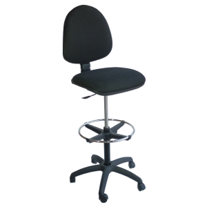 SU-690B-STOOL σκαμπό τροχήλατο σχεδιαστηρίου κάθισμα ΥΦΑΣΜΑ ΜΑΥΡΟ, 46x56xΗ110/135