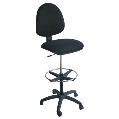 SU-690B-STOOL σκαμπό τροχήλατο σχεδιαστηρίου κάθισμα ΥΦΑΣΜΑ ΜΑΥΡΟ, 46x56xΗ110/135