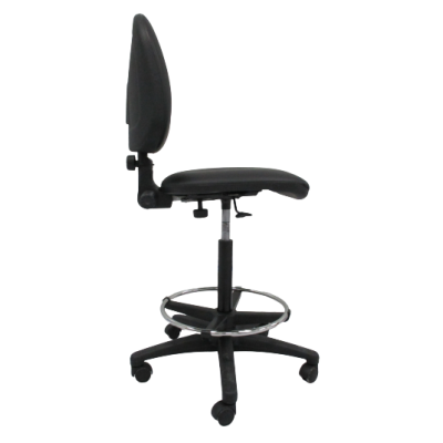 SU-690B-STOOL σκαμπό τροχήλατο σχεδιαστηρίου κάθισμα ΥΦΑΣΜΑ ΜΑΥΡΟ, 46x56xΗ110/135