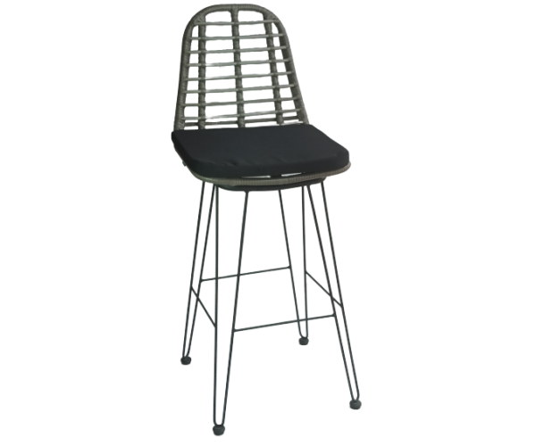 YAYA-ST σκαμπό ψηλό μεταλλικό wicker ΓΚΡΙ / 45x55xΗ112 YAYA-ST σκαμπό ψηλό μεταλλικό wicker ΓΚΡΙ / 45x55xΗ112