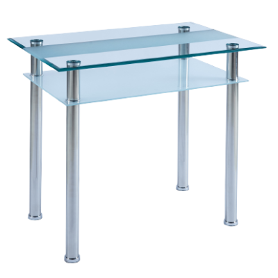 JASMINE τραπέζι χρωμίου με τζάμι 60x90xΗ75