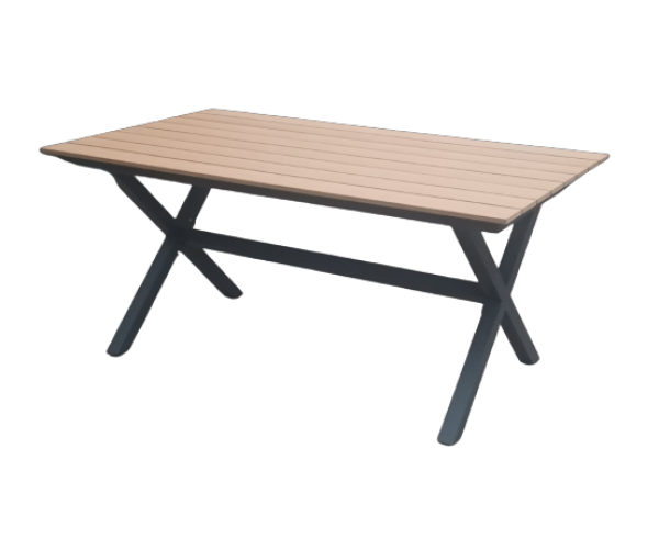 MEDITERRANEO-T τραπέζι κήπου αλουμινίου ΑΝΘΡΑΚΙ polywood TEAK, 92x160xh75 MEDITERRANEO-T τραπέζι κήπου αλουμινίου ΑΝΘΡΑΚΙ polywood TEAK, 92x160xh75