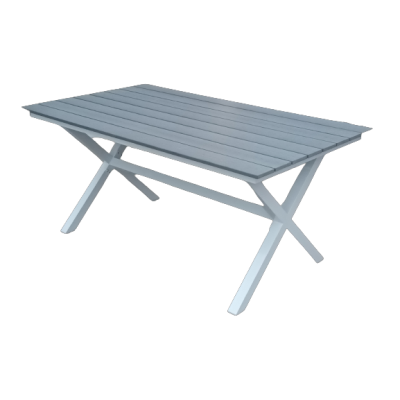MEDITERRANEO-T τραπέζι κήπου αλουμινίου ΛΕΥΚΟ polywood ΓΚΡΙ, 92x160xh75