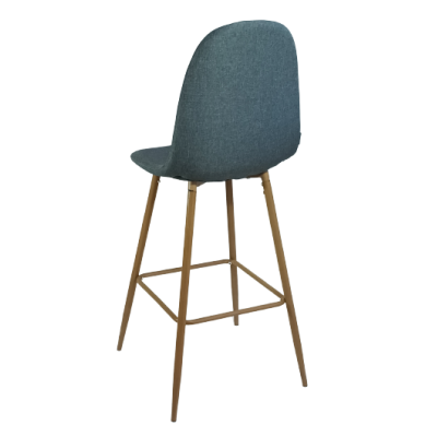 LINA-STOOL σκαμπό ψηλό μεταλλικό ΞΥΛΟ ύφασμα ΓΚΡΙ, 44x50x116