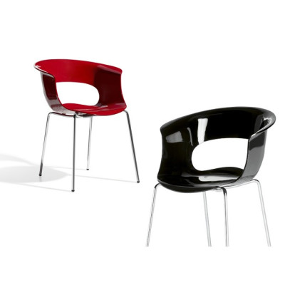 MISS B πολυθρόνα polycarbonate GLOSS ΛΕΥΚΗ, 58x58x71