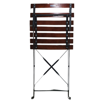 TRADITIONAL-C-WOOD καρέκλα κήπου μεταλλική με ξύλο ΚΑΡΥΔΙ / 38x42xH82