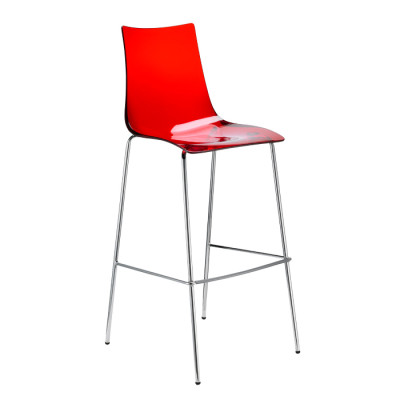 ZEBRA-2546 σκαμπό ψηλό μεταλλικό χρωμίου polycarbonate ΔΙΑΦΑΝΟ, 48x51xΗ65/103