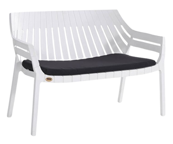 HILTON-Κ καναπές κήπου polypropylene ΛΕΥΚΟ, 119x67xH82
