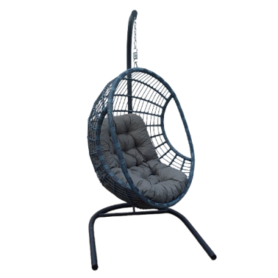 NARA κούνια μεταλλική wicker ΓΚΡΙ, Φ105xΗ130