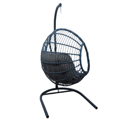 NARA κούνια μεταλλική wicker ΓΚΡΙ, Φ105xΗ130