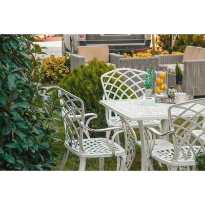 HITIT πολυθρόνα κήπου σιδερένια με polypropylene ΛΕΥΚΗ, 50x42xΗ92